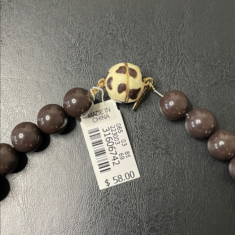 NWT Talbots chocolate brown bead necklace - Picture 5 of 5